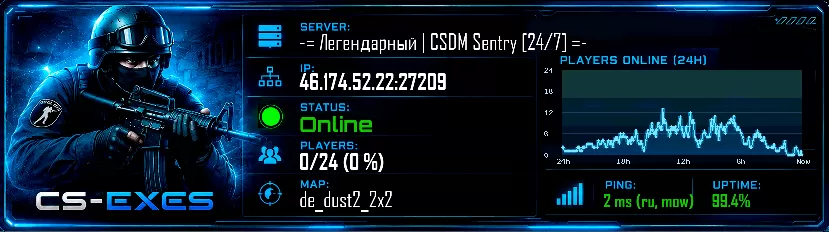 -= Легендарный | CSDM Sentry [24/7] =-