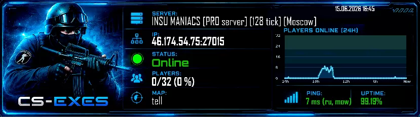 INSU MANIACS [PRO server] [128 tick] [Moscow]