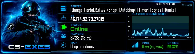 [Omega-Portal.Ru] #2 <Bhop> [Autobhop] [Timer] [Styles] [Ranks]