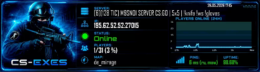 [6][128 TIC] M9SNOI SERVER CS:GO | 5x5 | !knife !ws !gloves