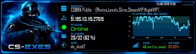 COBRA Public - [Revive,Levels,Skins,SteamVIP,NightVIP]