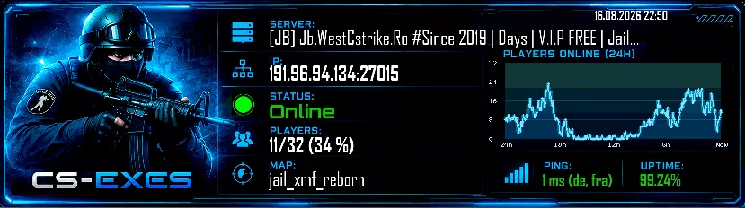 [JB] Jb.WestCstrike.Ro #Since 2019 | Days | V.I.P FREE | JailBreak Romania